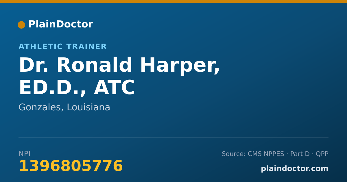 Shareable card for Ronald Harper, ED.D., ATC - Athletic Trainer, Gonzales, LA