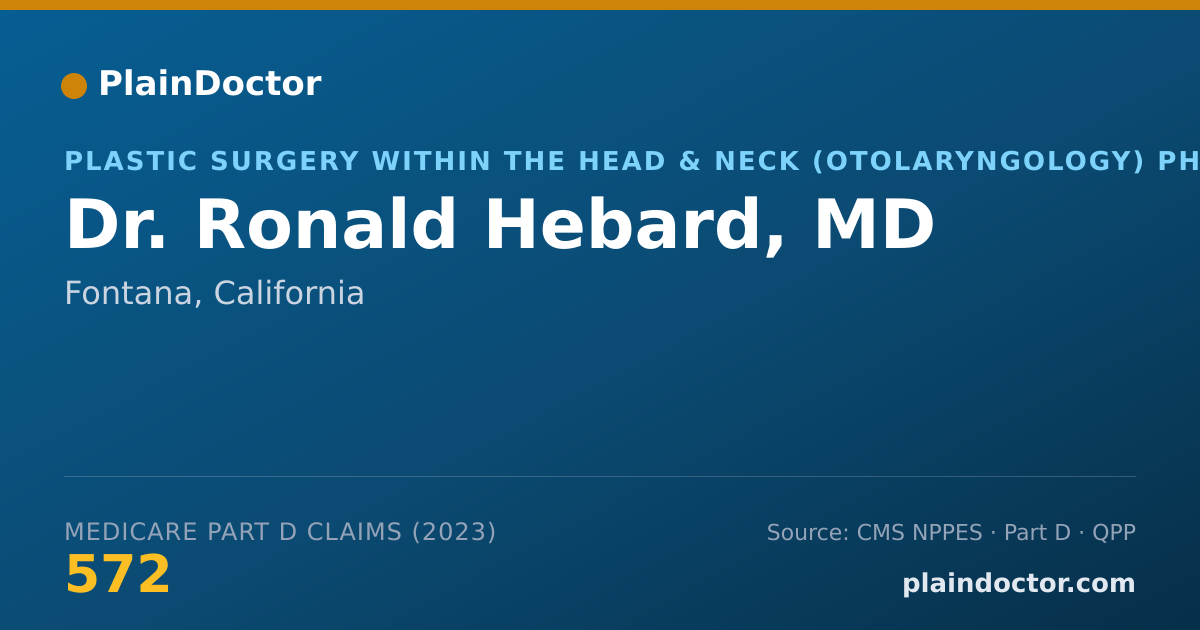 Shareable card for Ronald Hebard, MD - Plastic Surgery within the Head & Neck (Otolaryngology) Physician, Fontana, CA