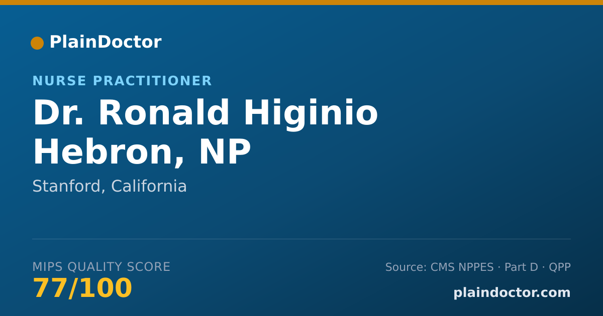 Shareable card for Ronald Higinio Hebron, NP - Nurse Practitioner, Stanford, CA