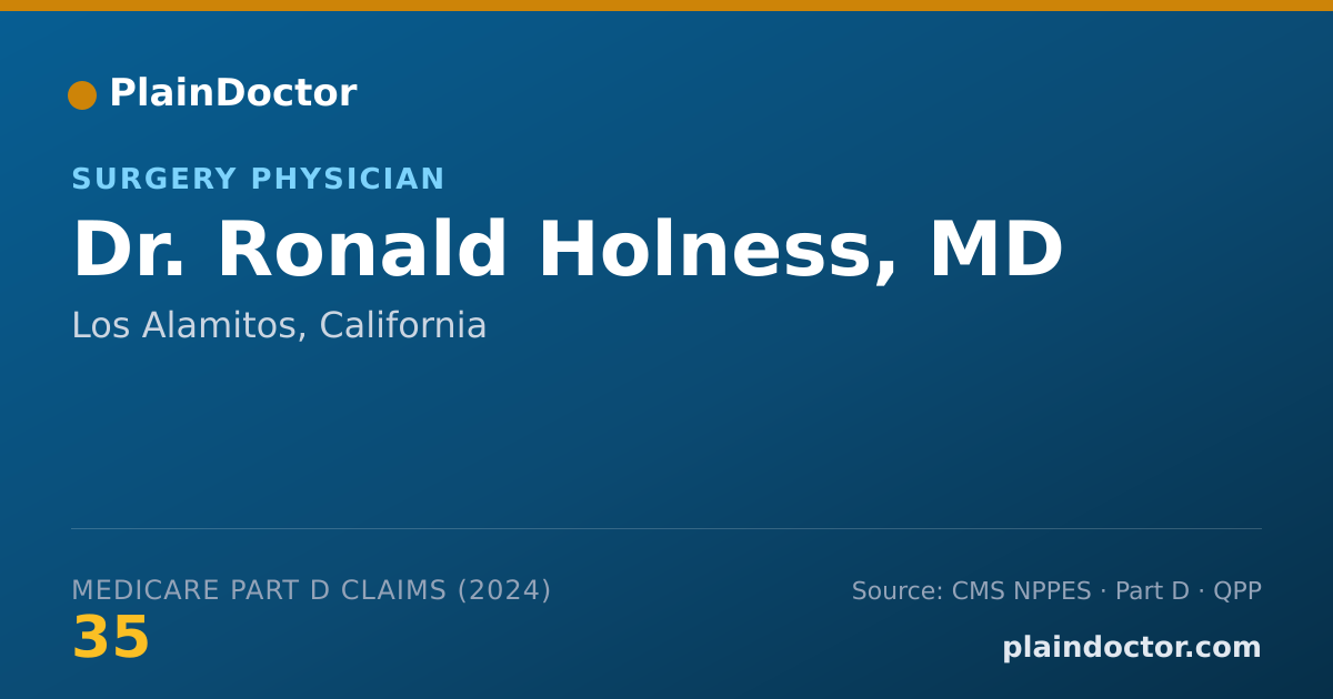 Shareable card for Ronald Holness, MD - Surgery Physician, Los Alamitos, CA