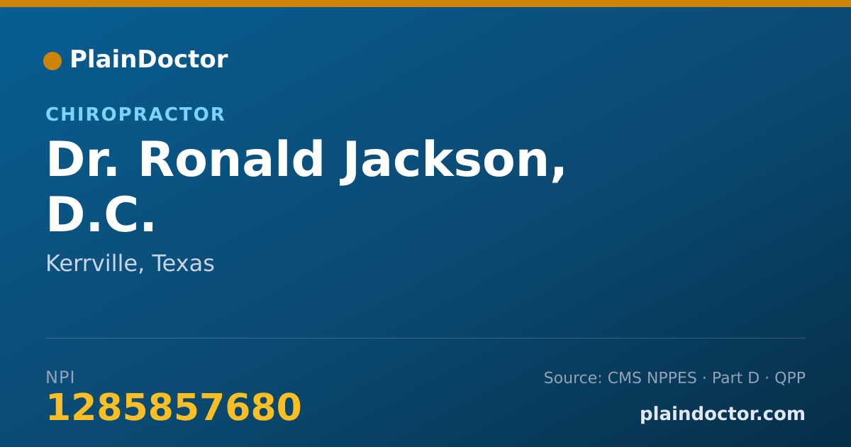Shareable card for Ronald Jackson, D.C. - Chiropractor, Kerrville, TX