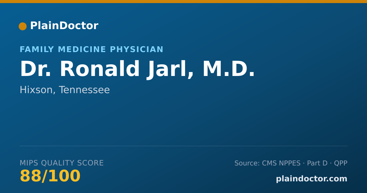 Shareable card for Ronald Jarl, M.D. - Family Medicine Physician, Hixson, TN