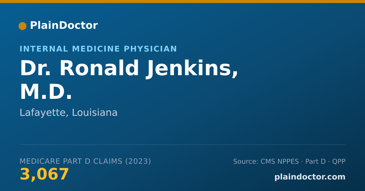 Shareable card for Ronald Jenkins, M.D. - Internal Medicine Physician, Lafayette, LA