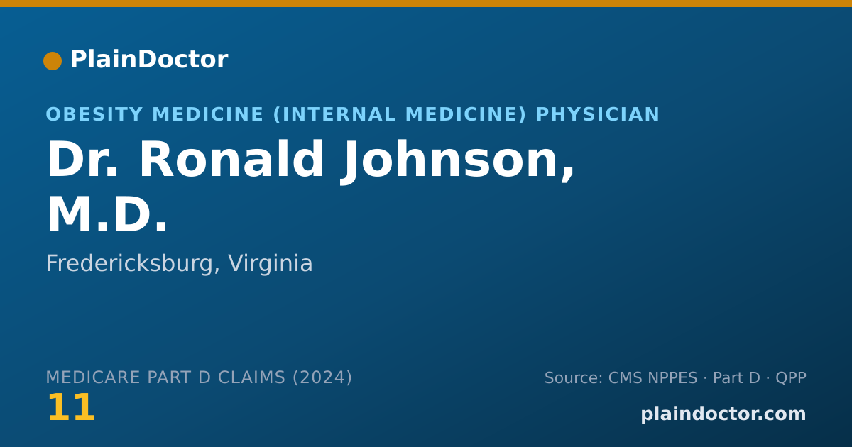 Shareable card for Ronald Johnson, M.D. - Obesity Medicine (Internal Medicine) Physician, Fredericksburg, VA