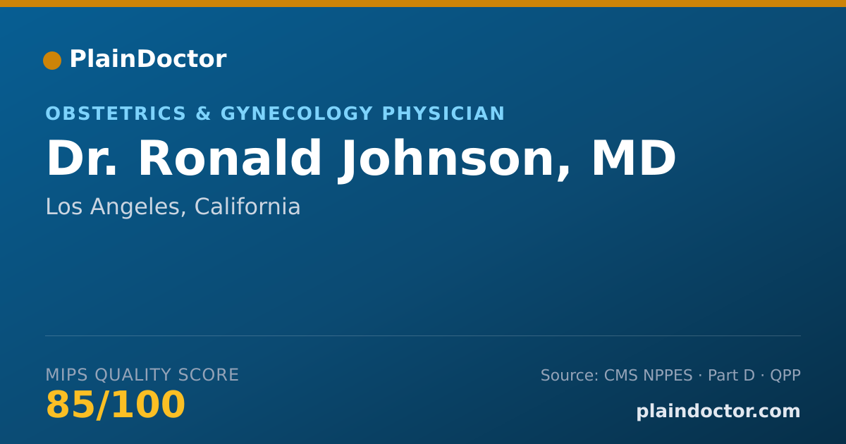 Shareable card for Ronald Johnson, MD - Obstetrics & Gynecology Physician, Los Angeles, CA