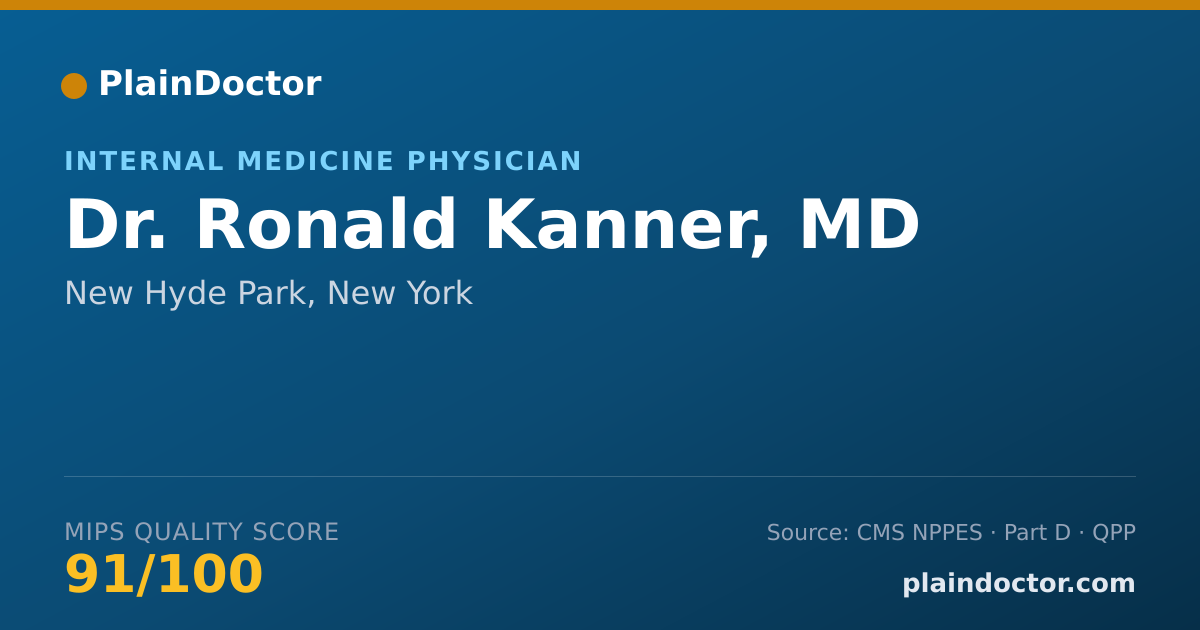 Shareable card for Ronald Kanner, MD - Internal Medicine Physician, New Hyde Park, NY