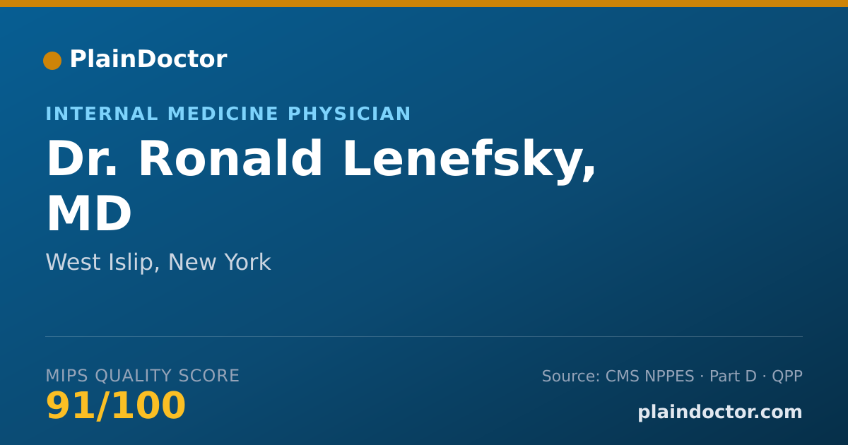 Shareable card for Ronald Lenefsky, MD - Internal Medicine Physician, West Islip, NY