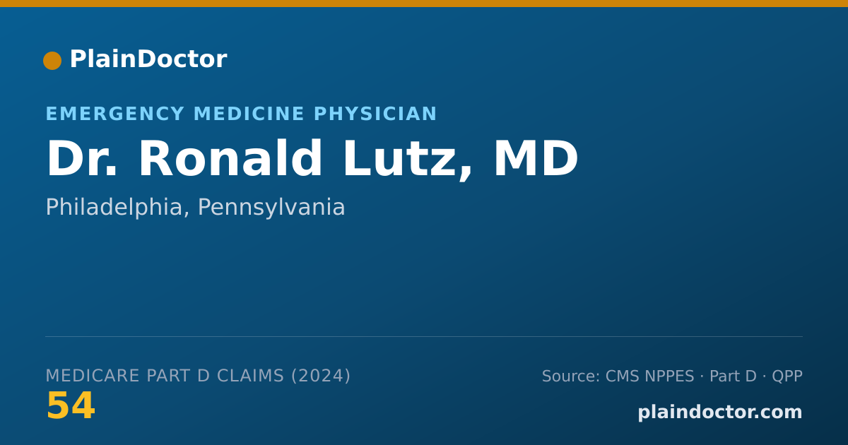 Shareable card for Ronald Lutz, MD - Emergency Medicine Physician, Philadelphia, PA