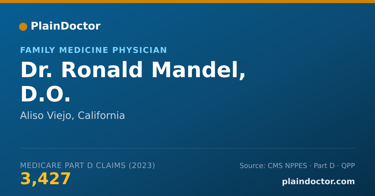 Shareable card for Ronald Mandel, D.O. - Family Medicine Physician, Aliso Viejo, CA