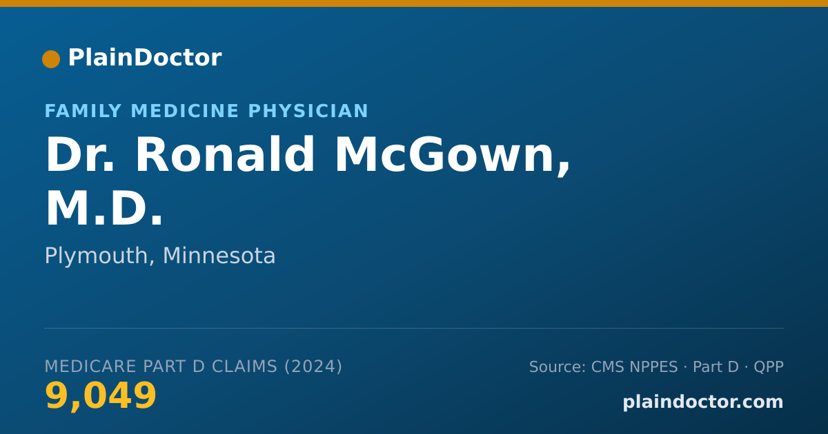 Shareable card for Ronald McGown, M.D. - Family Medicine Physician, Plymouth, MN