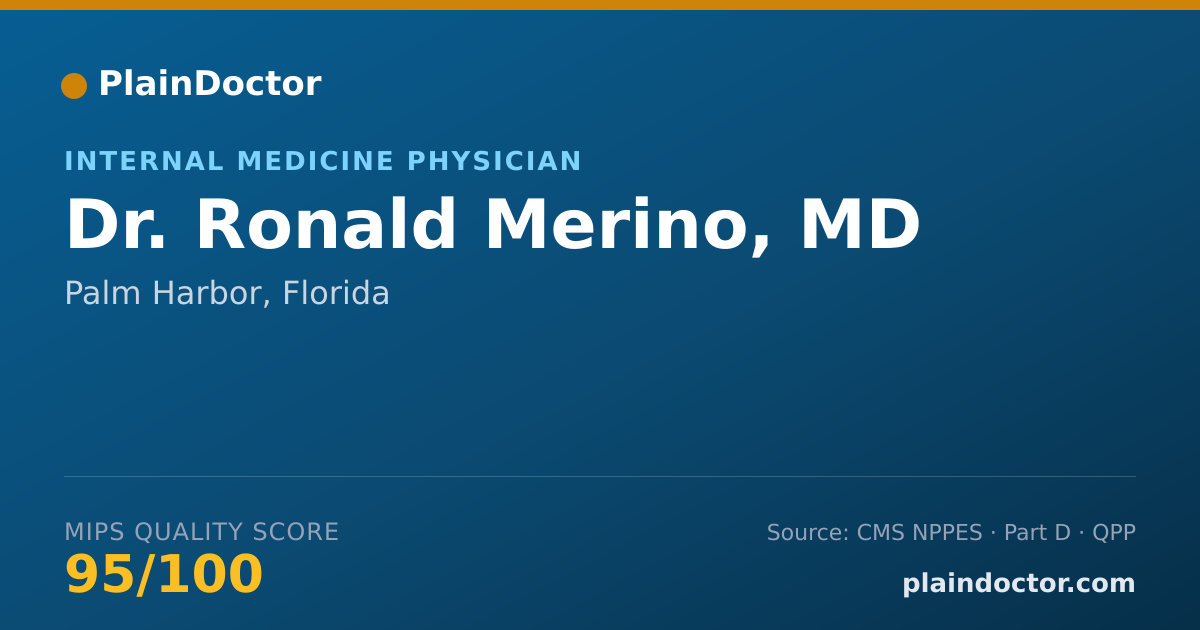 Shareable card for Ronald Merino, MD - Internal Medicine Physician, Palm Harbor, FL
