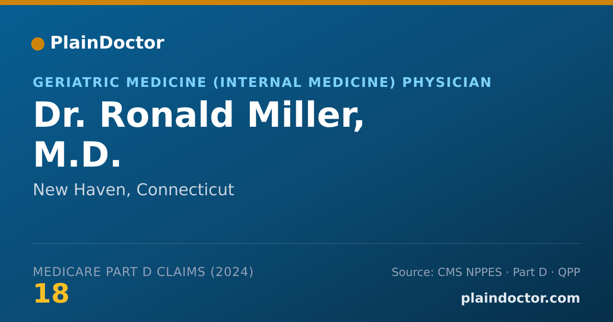 Shareable card for Ronald Miller, M.D. - Geriatric Medicine (Internal Medicine) Physician, New Haven, CT