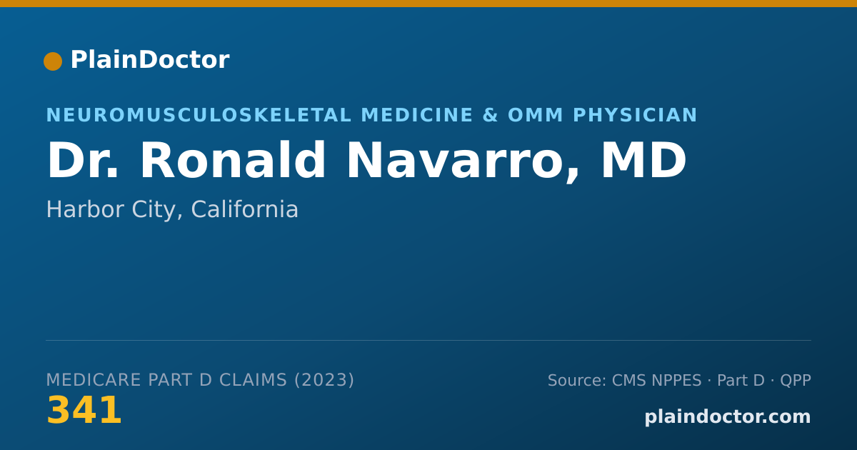 Shareable card for Ronald Navarro, MD - Neuromusculoskeletal Medicine & OMM Physician, Harbor City, CA