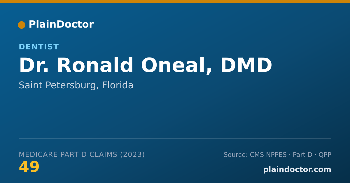 Shareable card for Ronald Oneal, DMD - Dentist, Saint Petersburg, FL
