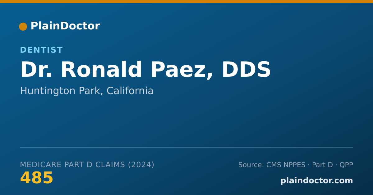 Shareable card for Ronald Paez, DDS - Dentist, Huntington Park, CA