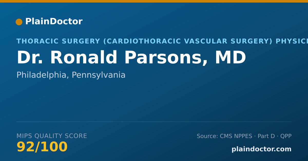 Shareable card for Ronald Parsons, MD - Surgery Physician, Philadelphia, PA