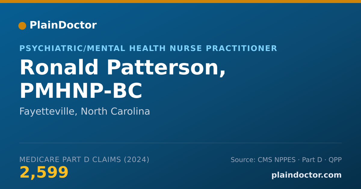 Shareable card for Ronald Patterson, PMHNP-BC - Psychiatric/Mental Health Nurse Practitioner, Fayetteville, NC