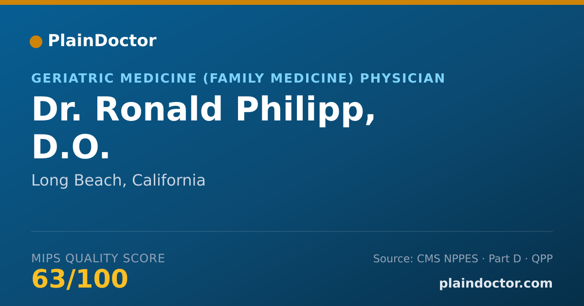 Shareable card for Ronald Philipp, D.O. - Geriatric Medicine (Family Medicine) Physician, Long Beach, CA