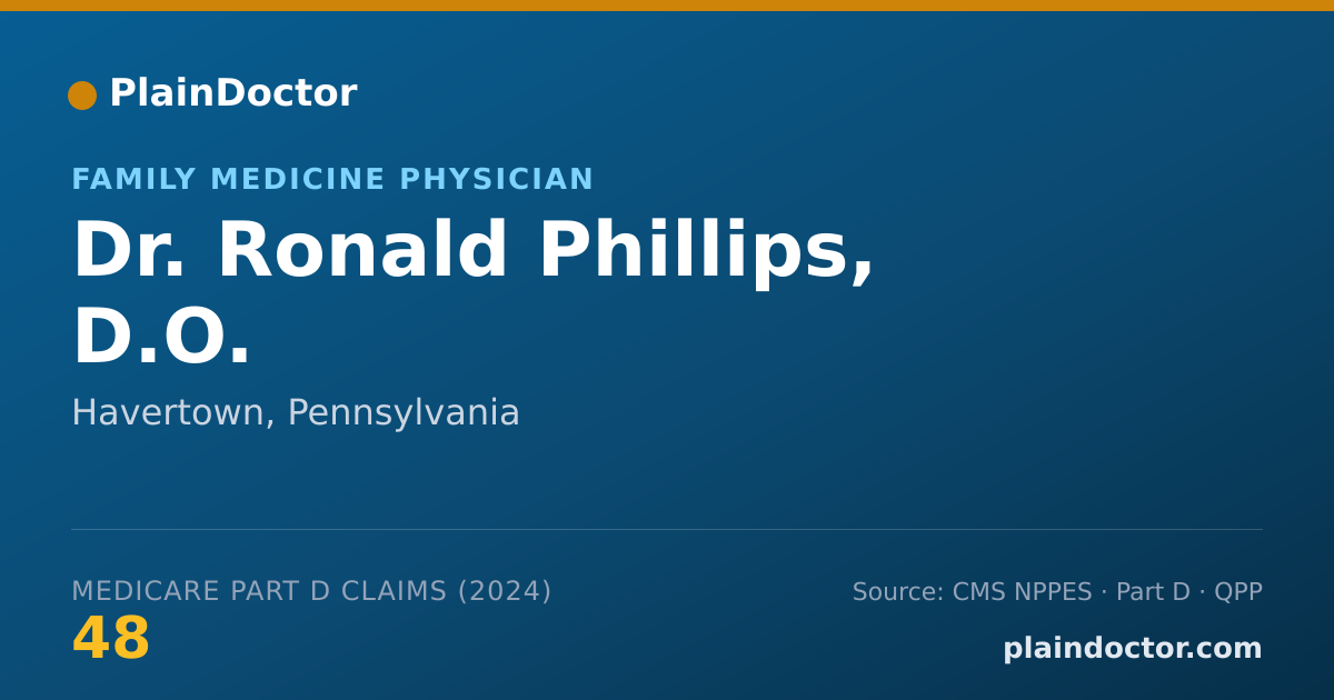 Shareable card for Ronald Phillips, D.O. - Family Medicine Physician, Havertown, PA