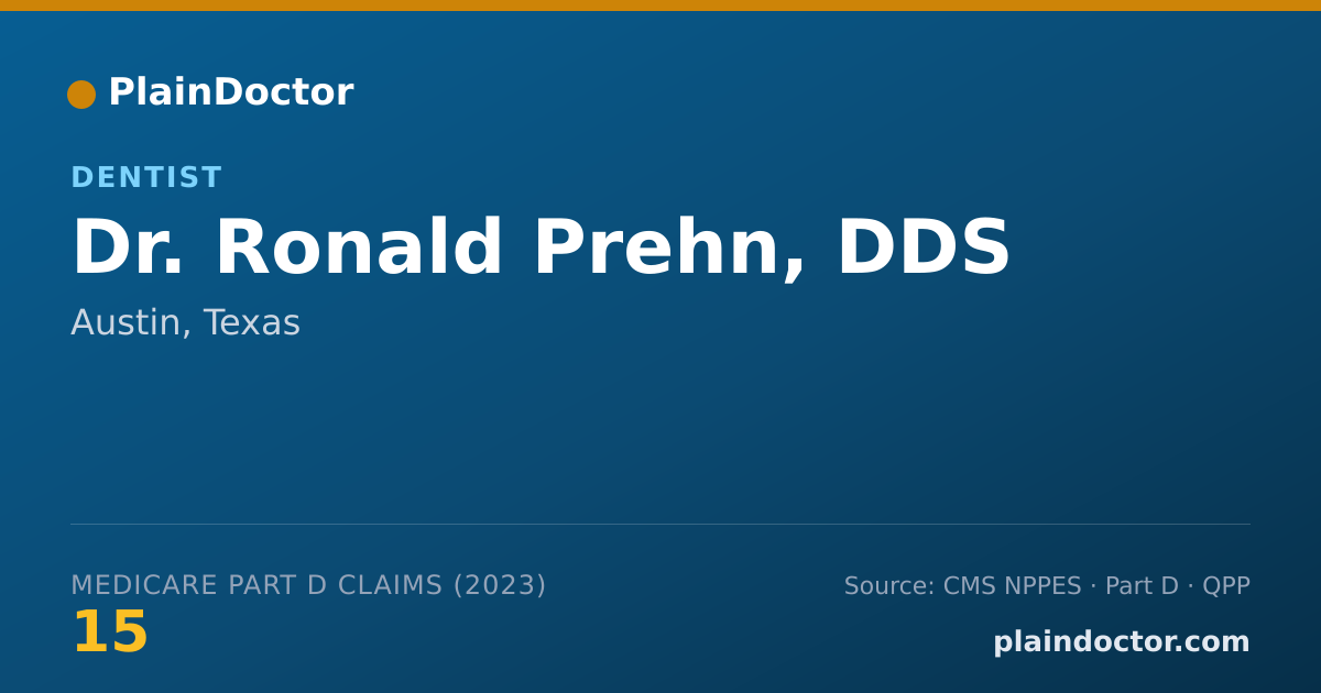 Shareable card for Ronald Prehn, DDS - Dentist, Austin, TX