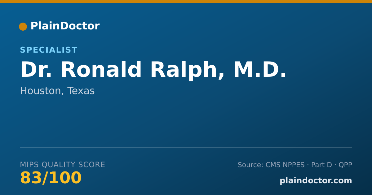 Shareable card for Ronald Ralph, M.D. - Specialist, Houston, TX