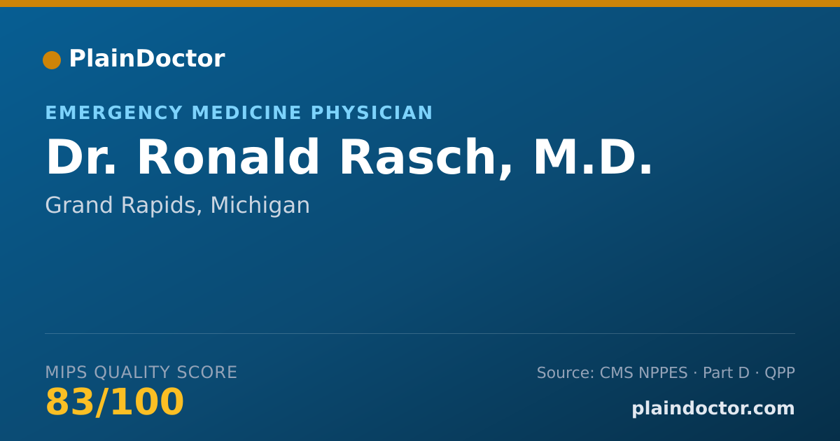 Shareable card for Ronald Rasch, M.D. - Emergency Medicine Physician, Grand Rapids, MI