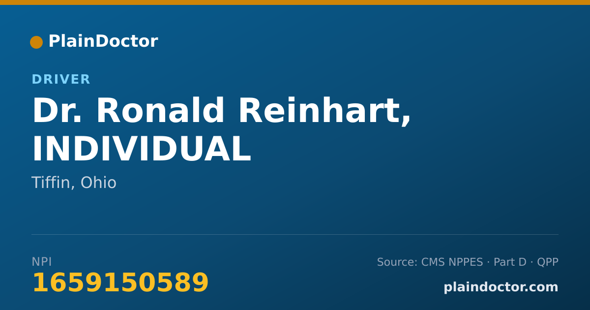 Shareable card for Ronald Reinhart, INDIVIDUAL - Driver, Tiffin, OH