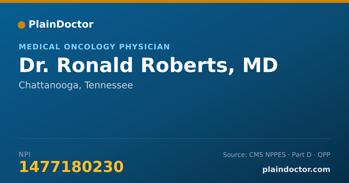 Shareable card for Ronald Roberts, MD - Medical Oncology Physician, Chattanooga, TN