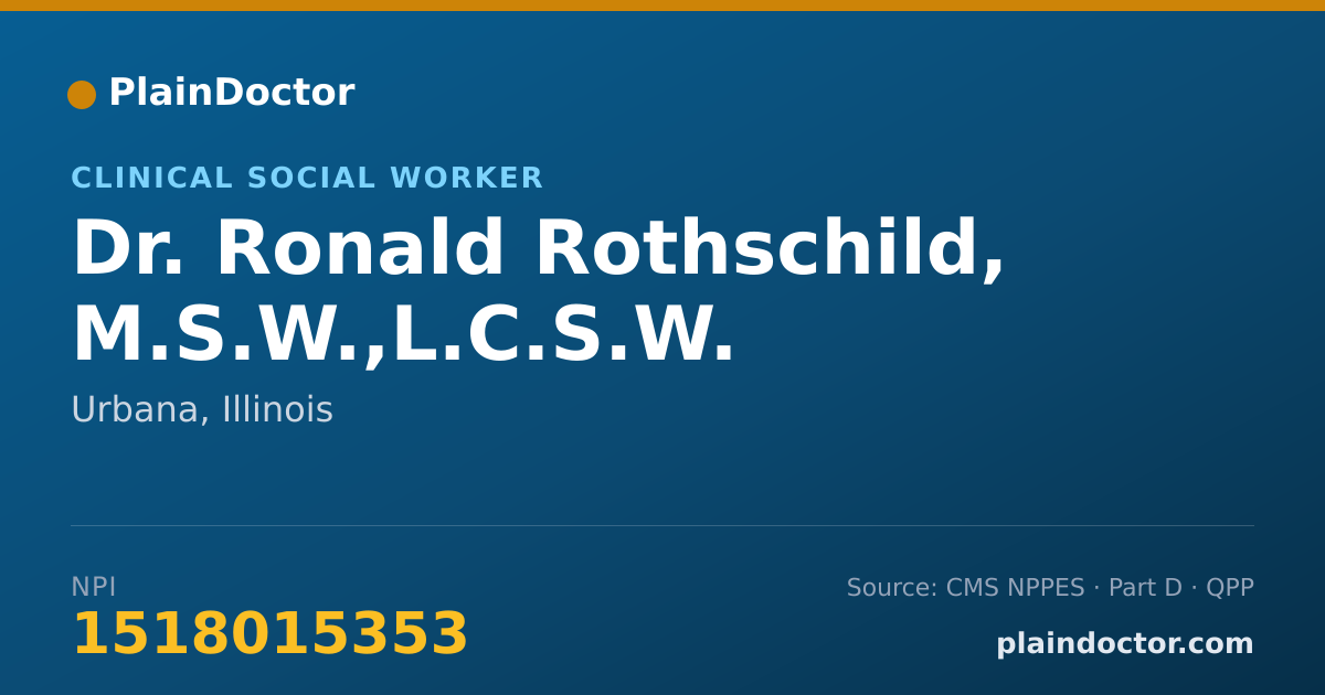 Shareable card for Ronald Rothschild, M.S.W.,L.C.S.W. - Clinical Social Worker, Urbana, IL