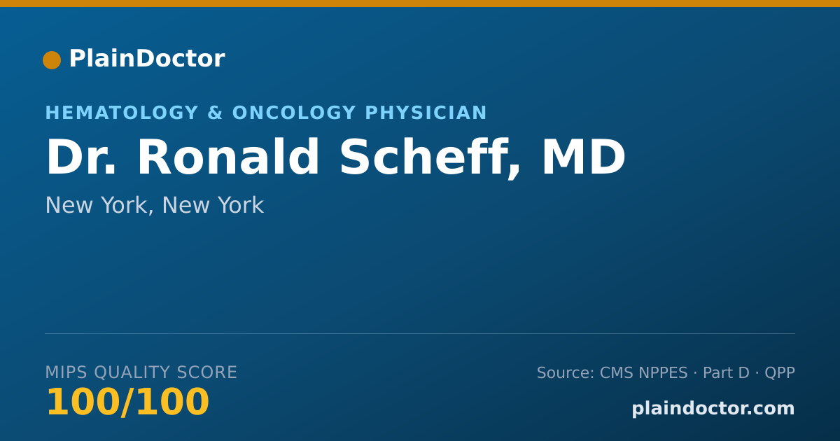 Shareable card for Ronald Scheff, MD - Hematology & Oncology Physician, New York, NY
