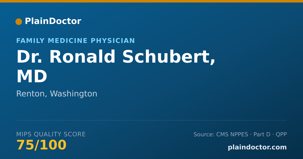 Shareable card for Ronald Schubert, MD - Family Medicine Physician, Renton, WA