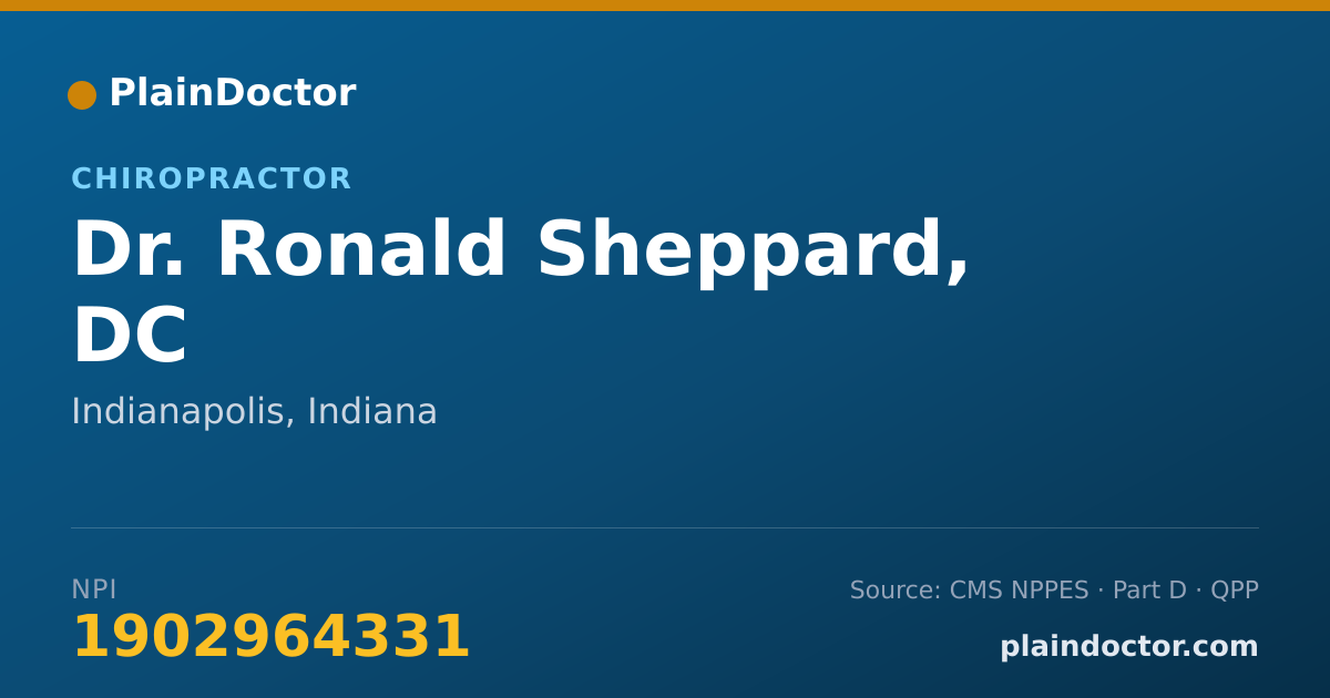 Shareable card for Ronald Sheppard, DC - Chiropractor, Indianapolis, IN