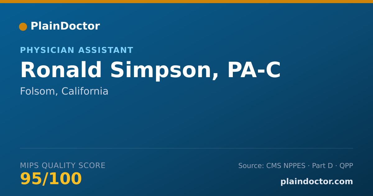 Shareable card for Ronald Simpson, PA-C - Physician Assistant, Folsom, CA