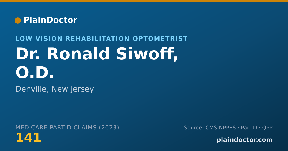 Shareable card for Ronald Siwoff, O.D. - Low Vision Rehabilitation Optometrist, Denville, NJ
