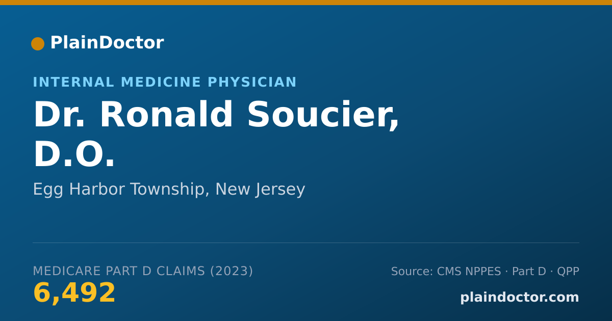 Shareable card for Ronald Soucier, D.O. - Internal Medicine Physician, Egg Harbor Township, NJ