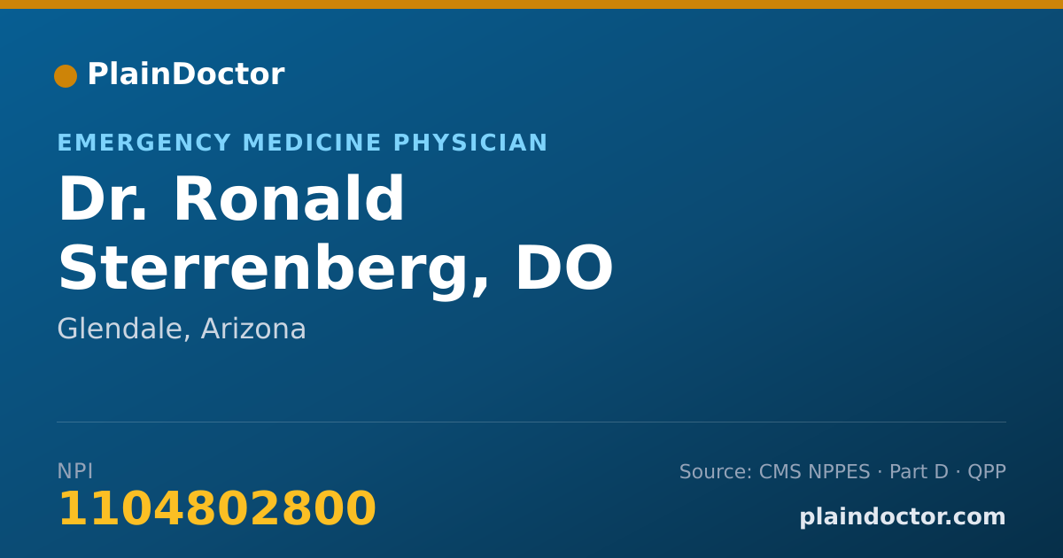 Shareable card for Ronald Sterrenberg, DO - Emergency Medicine Physician, Glendale, AZ