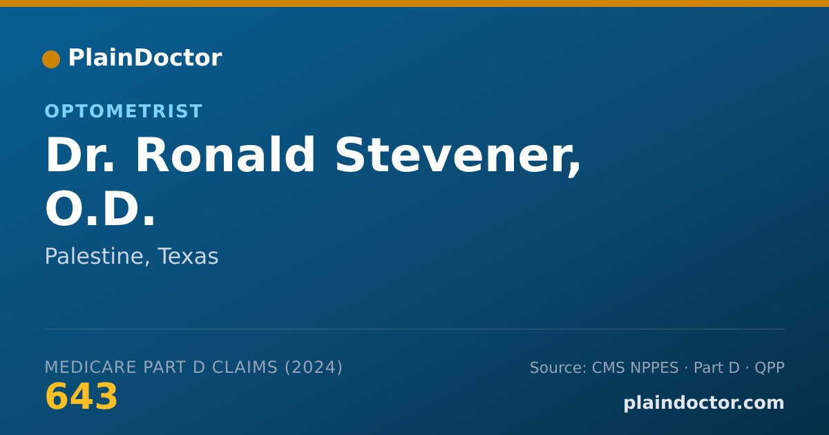 Shareable card for Ronald Stevener, O.D. - Optometrist, Palestine, TX