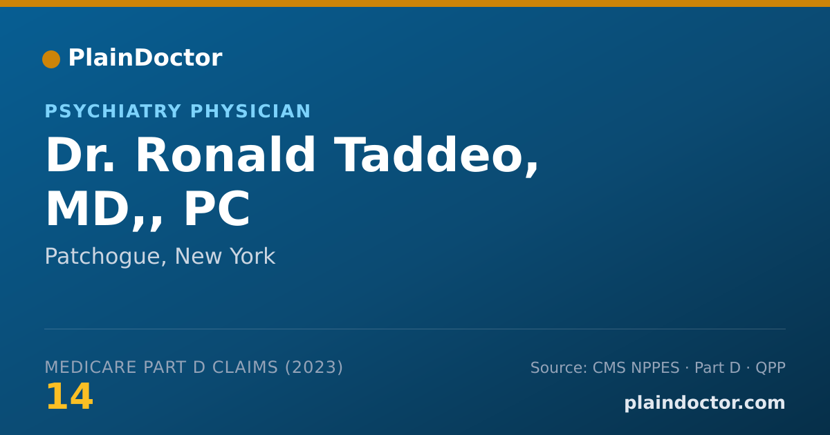 Shareable card for Ronald Taddeo, MD,, PC - Psychiatry Physician, Patchogue, NY