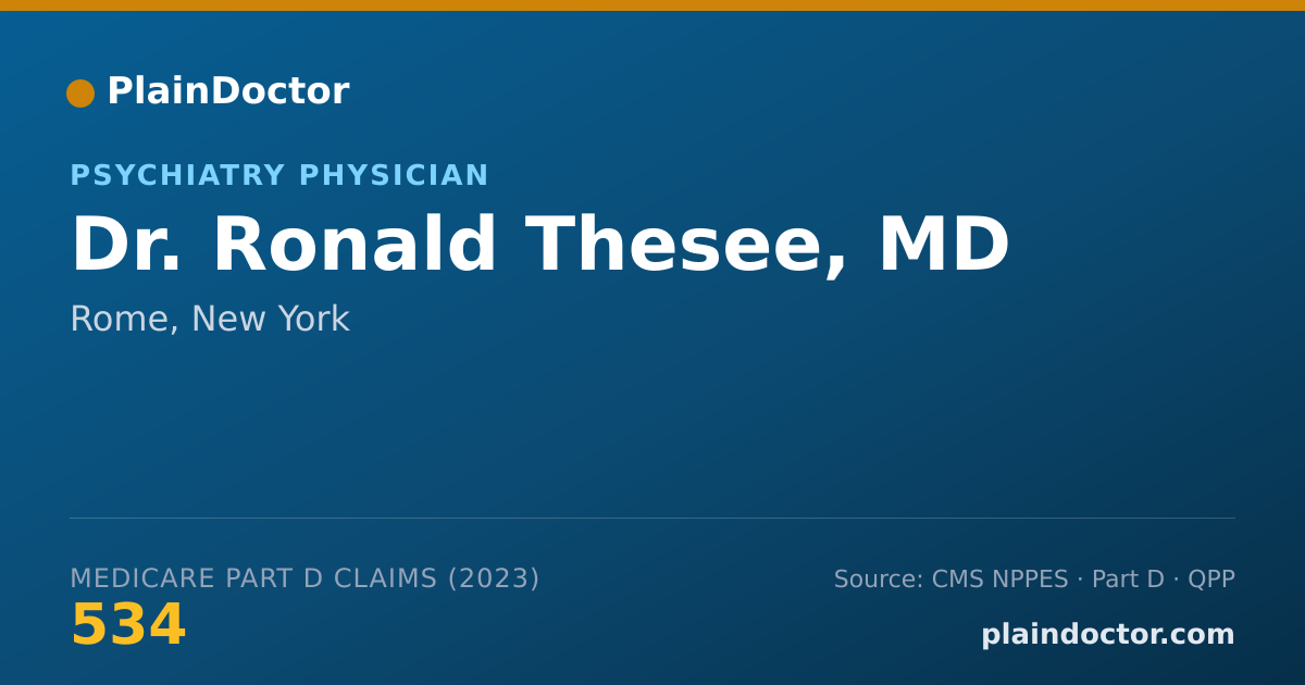 Shareable card for Ronald Thesee, MD - Psychiatry Physician, Rome, NY