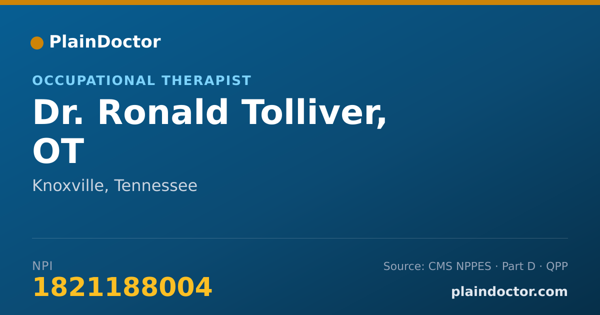 Shareable card for Ronald Tolliver, OT - Occupational Therapist, Knoxville, TN