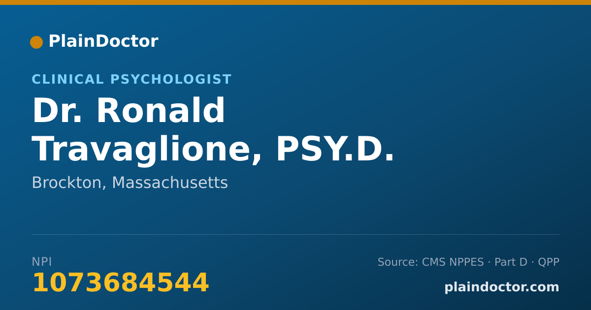 Shareable card for Ronald Travaglione, PSY.D. - Clinical Psychologist, Brockton, MA