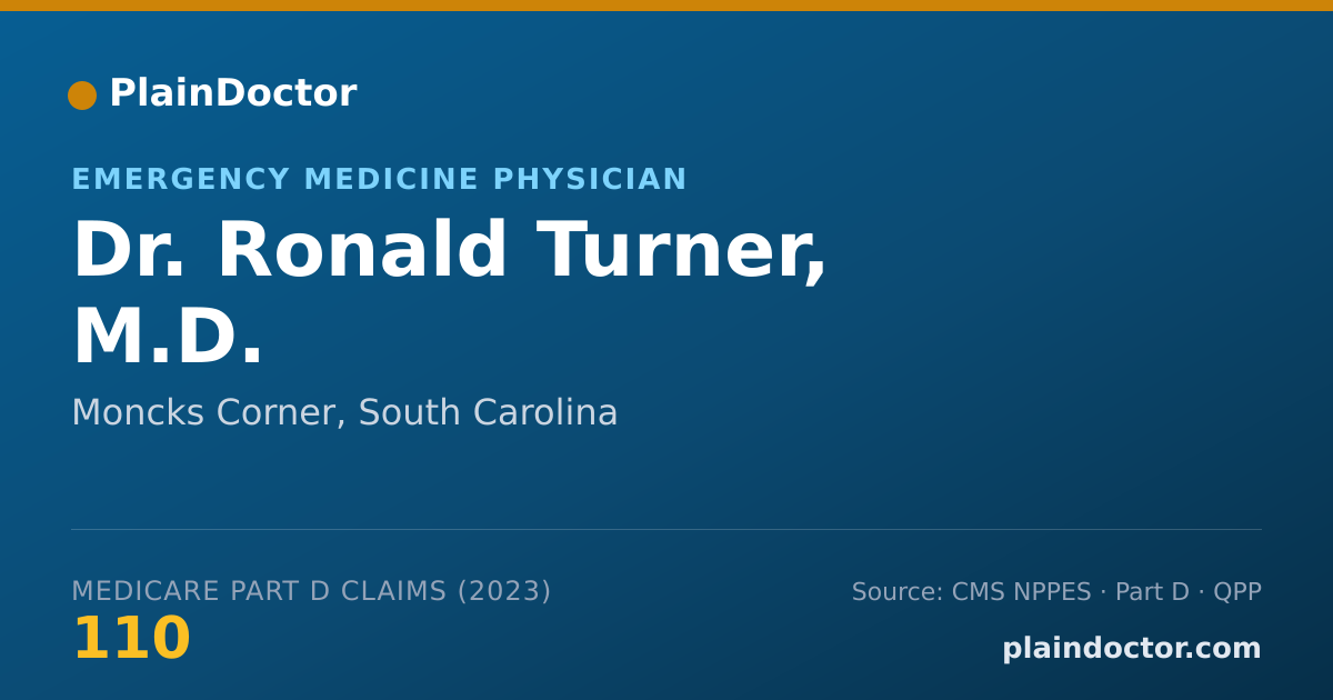 Shareable card for Ronald Turner, M.D. - Emergency Medicine Physician, Moncks Corner, SC