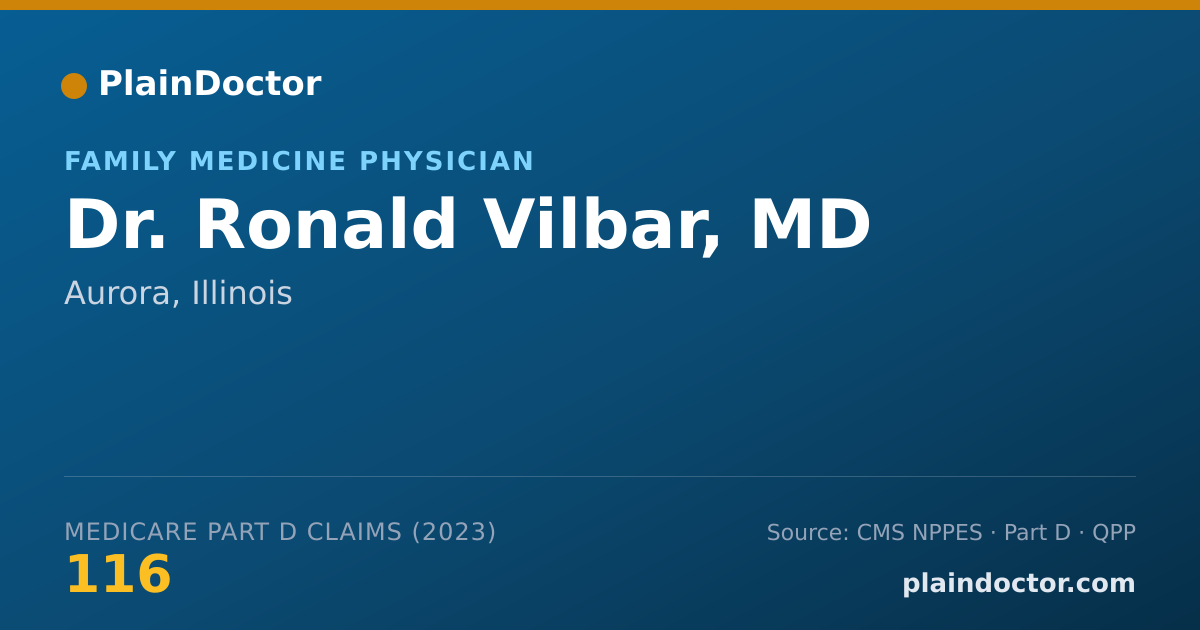 Shareable card for Ronald Vilbar, MD - Family Medicine Physician, Aurora, IL