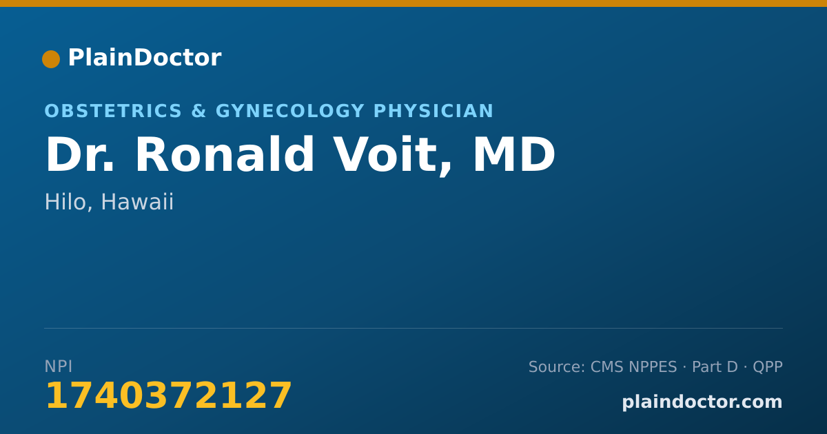 Shareable card for Ronald Voit, MD - Obstetrics & Gynecology Physician, Hilo, HI
