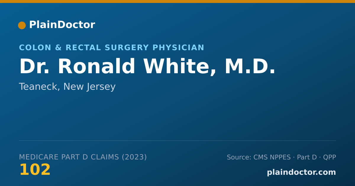 Shareable card for Ronald White, M.D. - Colon & Rectal Surgery Physician, Teaneck, NJ