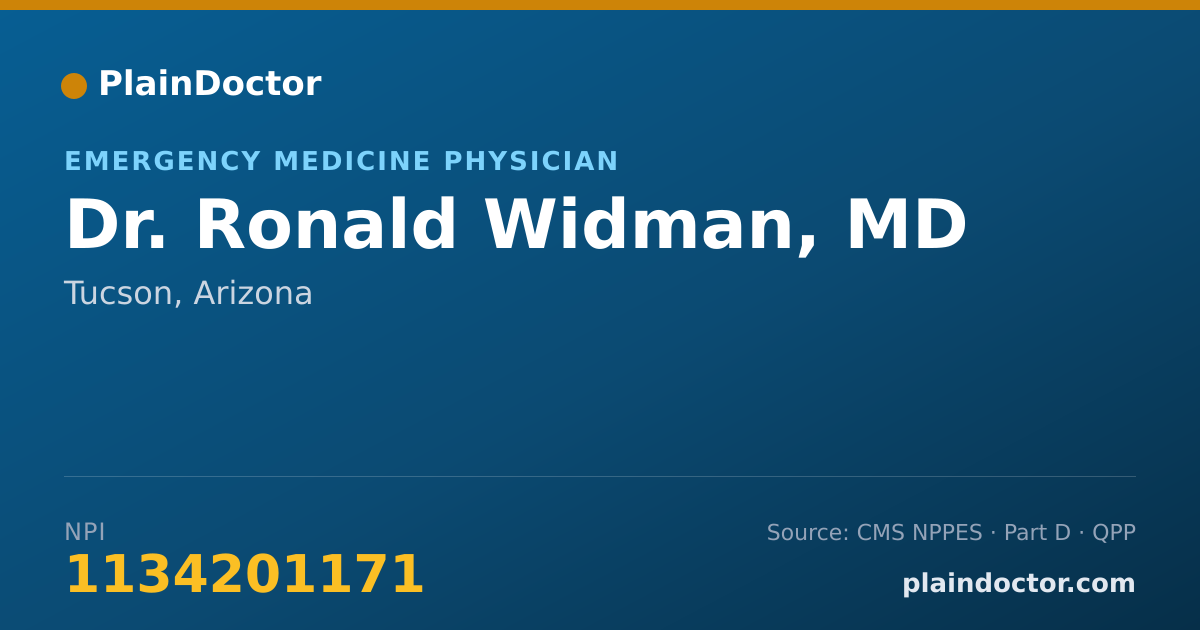 Shareable card for Ronald Widman, MD - Emergency Medicine Physician, Tucson, AZ