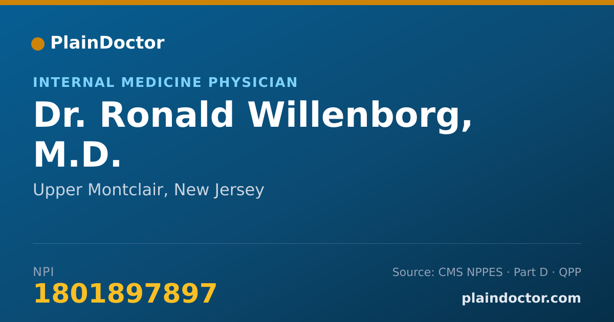 Shareable card for Ronald Willenborg, M.D. - Internal Medicine Physician, Upper Montclair, NJ