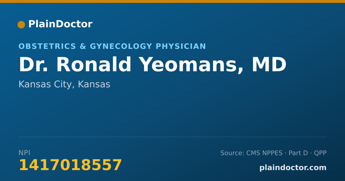 Shareable card for Ronald Yeomans, MD - Obstetrics & Gynecology Physician, Kansas City, KS