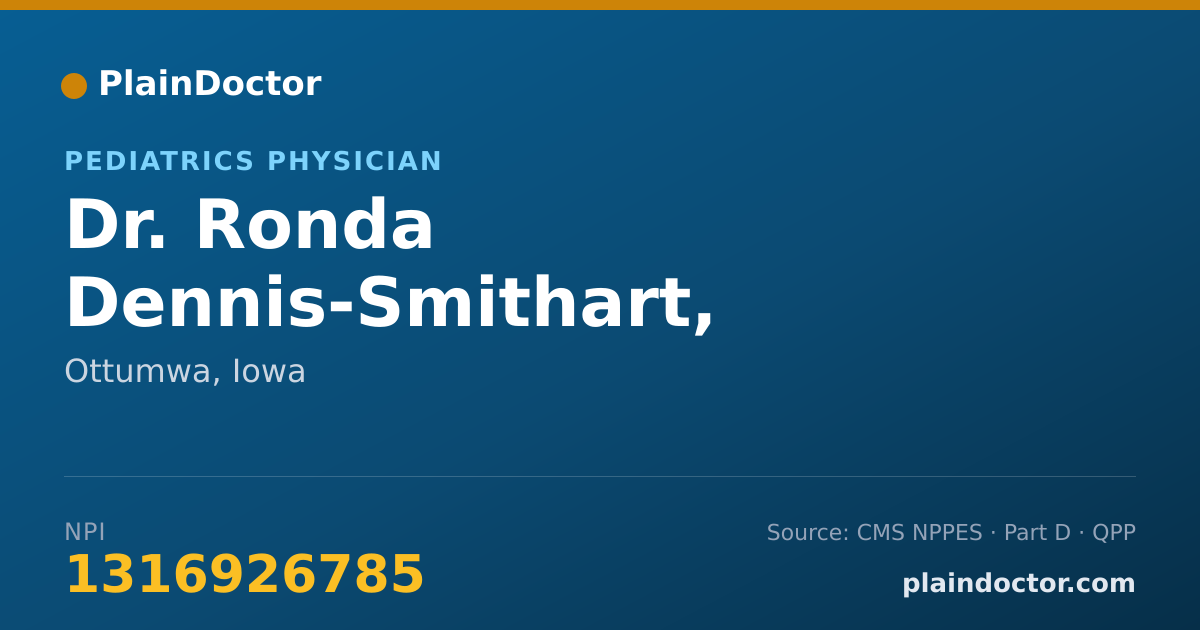 Shareable card for Ronda Dennis-Smithart, M.D.,F.A.A.P. - Pediatrics Physician, Ottumwa, IA