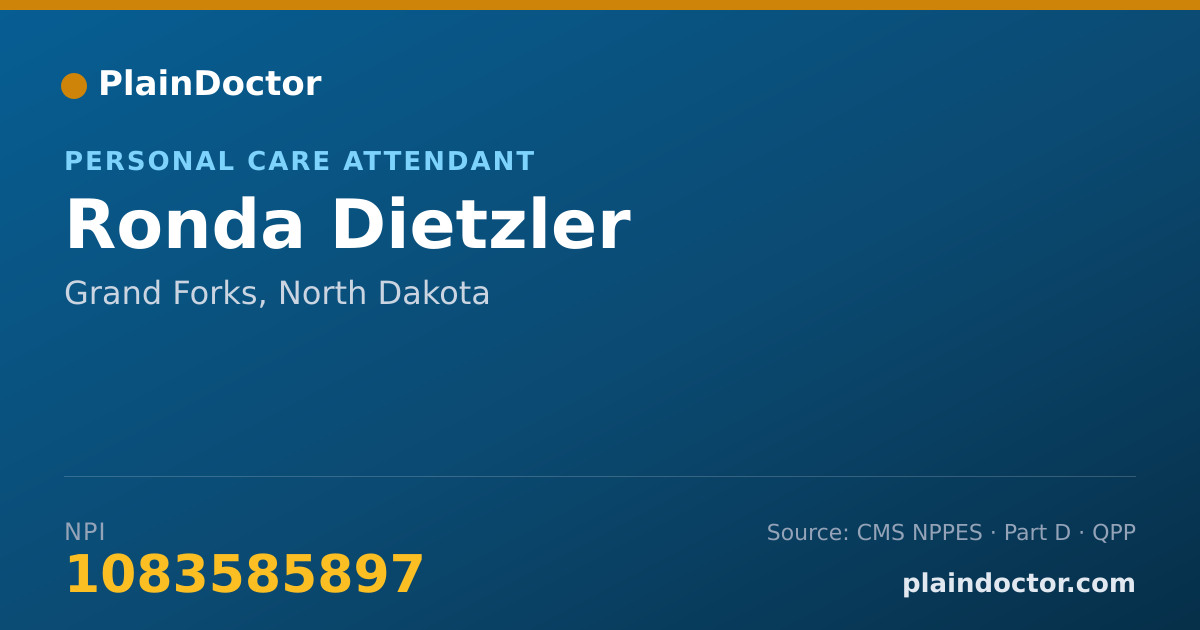 Shareable card for Ronda Dietzler - Personal Care Attendant, Grand Forks, ND